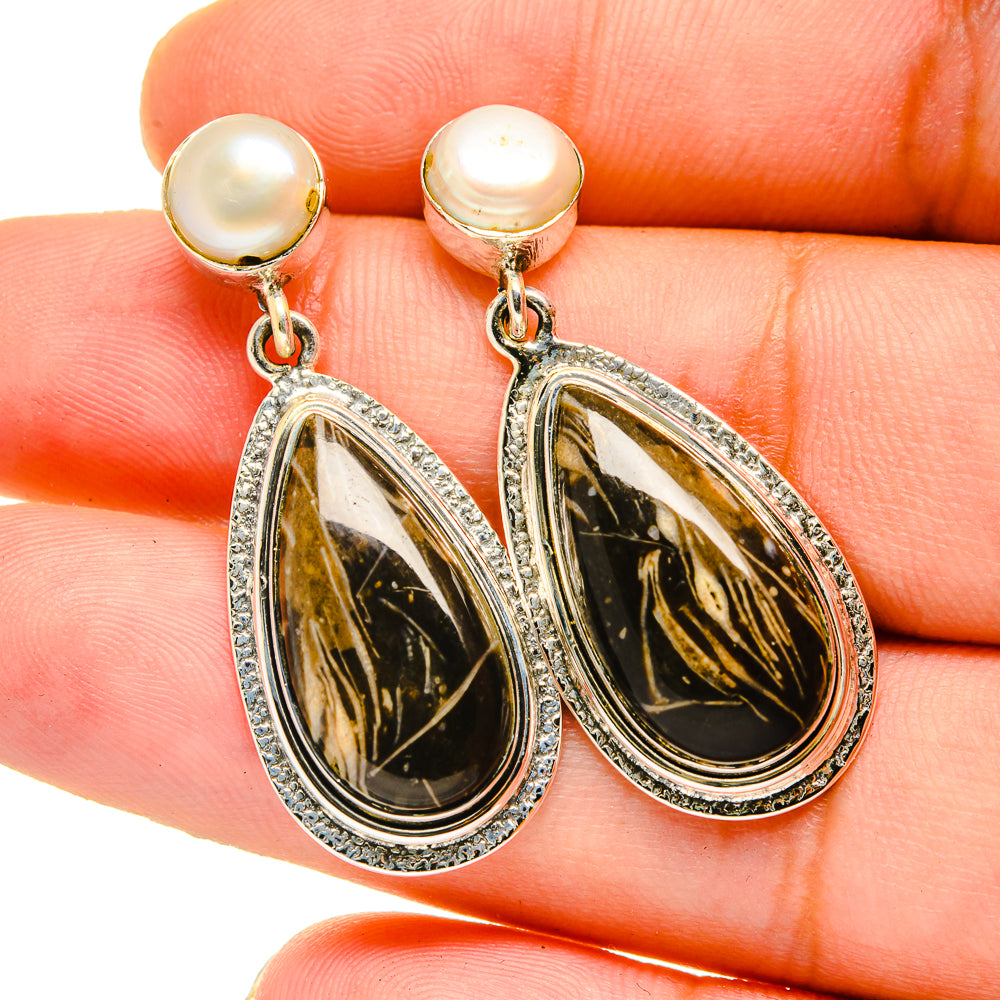 Peanut Wood Jasper Earrings handcrafted by Ana Silver Co - EARR420701