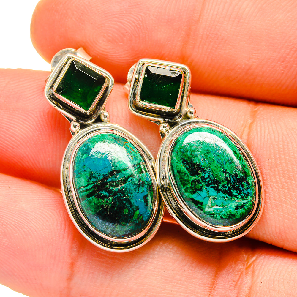 Chrysocolla Earrings handcrafted by Ana Silver Co - EARR420702