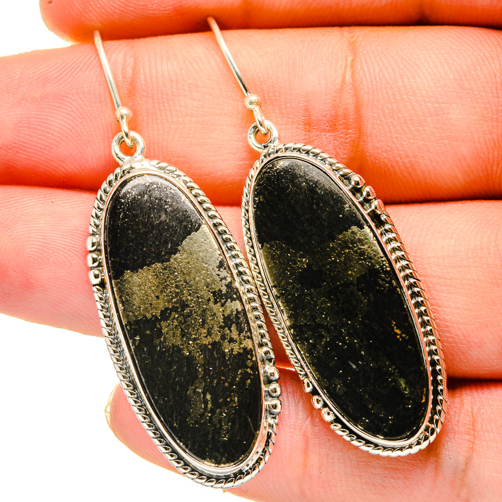 Pyrite Agate Earrings handcrafted by Ana Silver Co - EARR420716