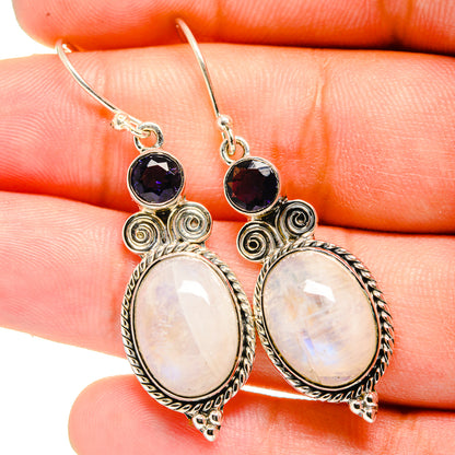 Rainbow Moonstone Earrings handcrafted by Ana Silver Co - EARR420725