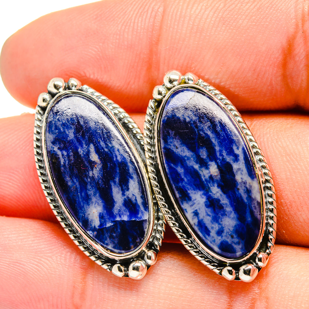 Sodalite Earrings handcrafted by Ana Silver Co - EARR420726