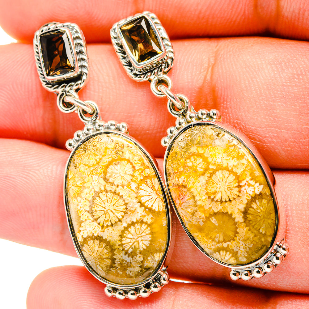 Fossil Coral Earrings handcrafted by Ana Silver Co - EARR420729