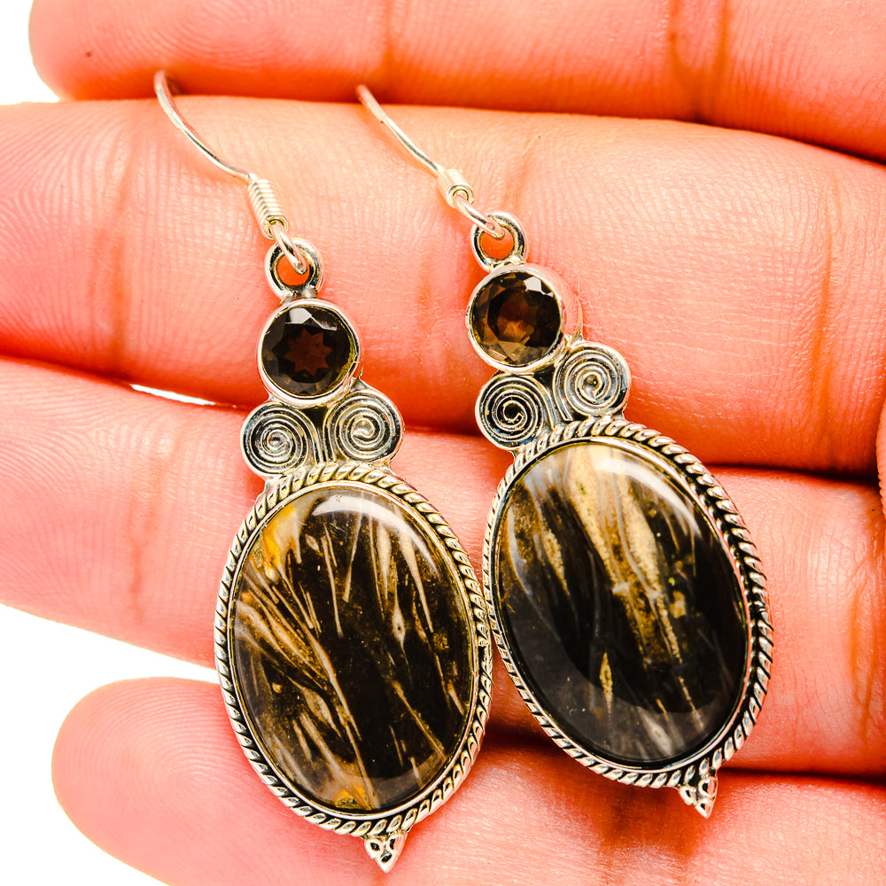Peanut Wood Jasper Earrings handcrafted by Ana Silver Co - EARR420737