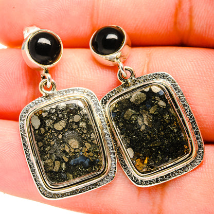 Pyrite Agate Earrings handcrafted by Ana Silver Co - EARR420739