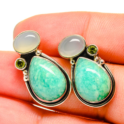 Amazonite Earrings handcrafted by Ana Silver Co - EARR420743