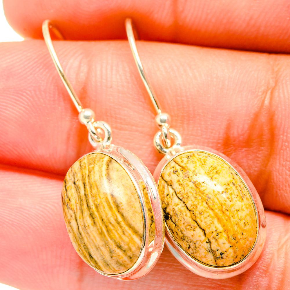 Picture Jasper Earrings handcrafted by Ana Silver Co - EARR420759