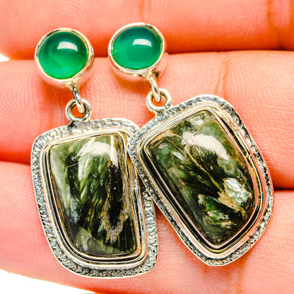 Seraphinite Earrings handcrafted by Ana Silver Co - EARR420778