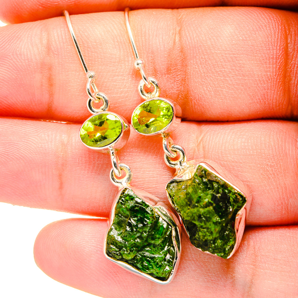 Chrome Diopside Earrings handcrafted by Ana Silver Co - EARR420790