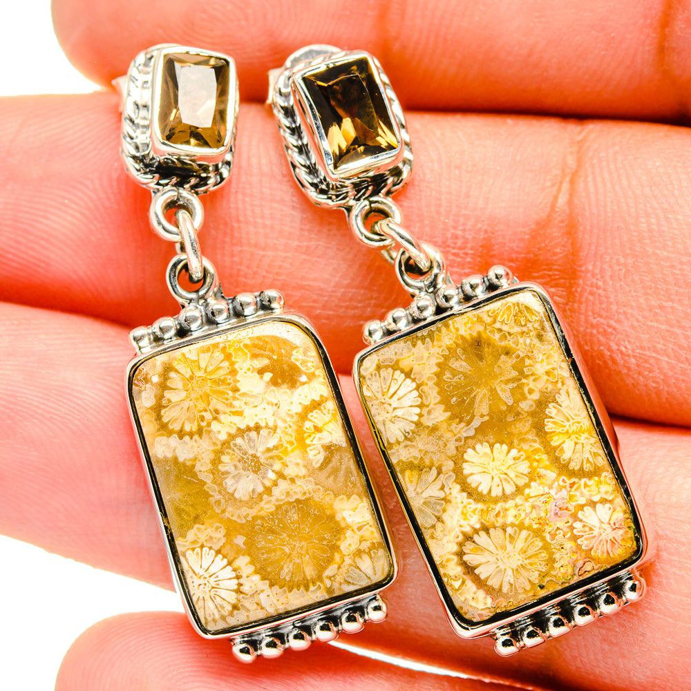 Fossil Coral Earrings handcrafted by Ana Silver Co - EARR420801