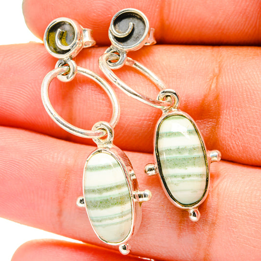 Green Jasper Earrings handcrafted by Ana Silver Co - EARR420802