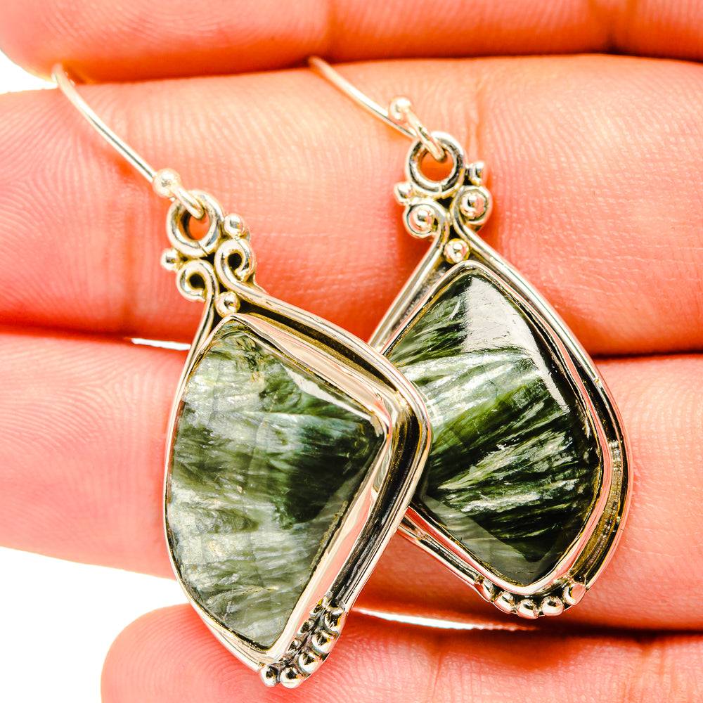 Seraphinite Earrings handcrafted by Ana Silver Co - EARR420803