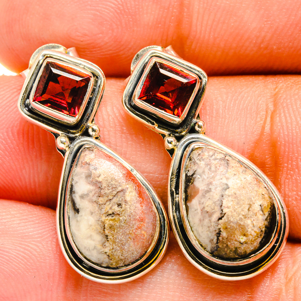 Rhodochrosite Earrings handcrafted by Ana Silver Co - EARR420809