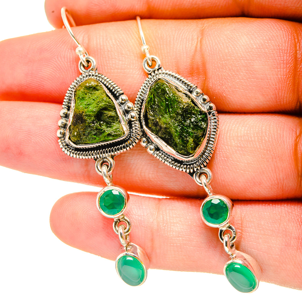 Chrome Diopside Earrings handcrafted by Ana Silver Co - EARR420815