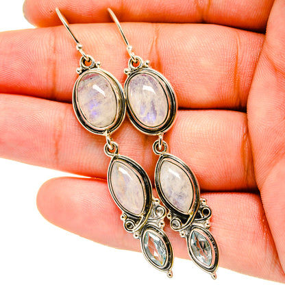 Rainbow Moonstone Earrings handcrafted by Ana Silver Co - EARR420816