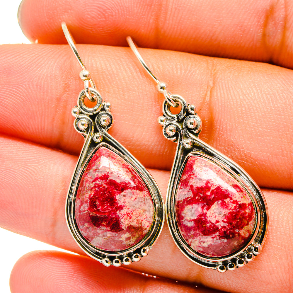 Thulite Earrings handcrafted by Ana Silver Co - EARR420819