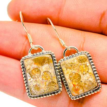 Fossil Coral Earrings handcrafted by Ana Silver Co - EARR420821