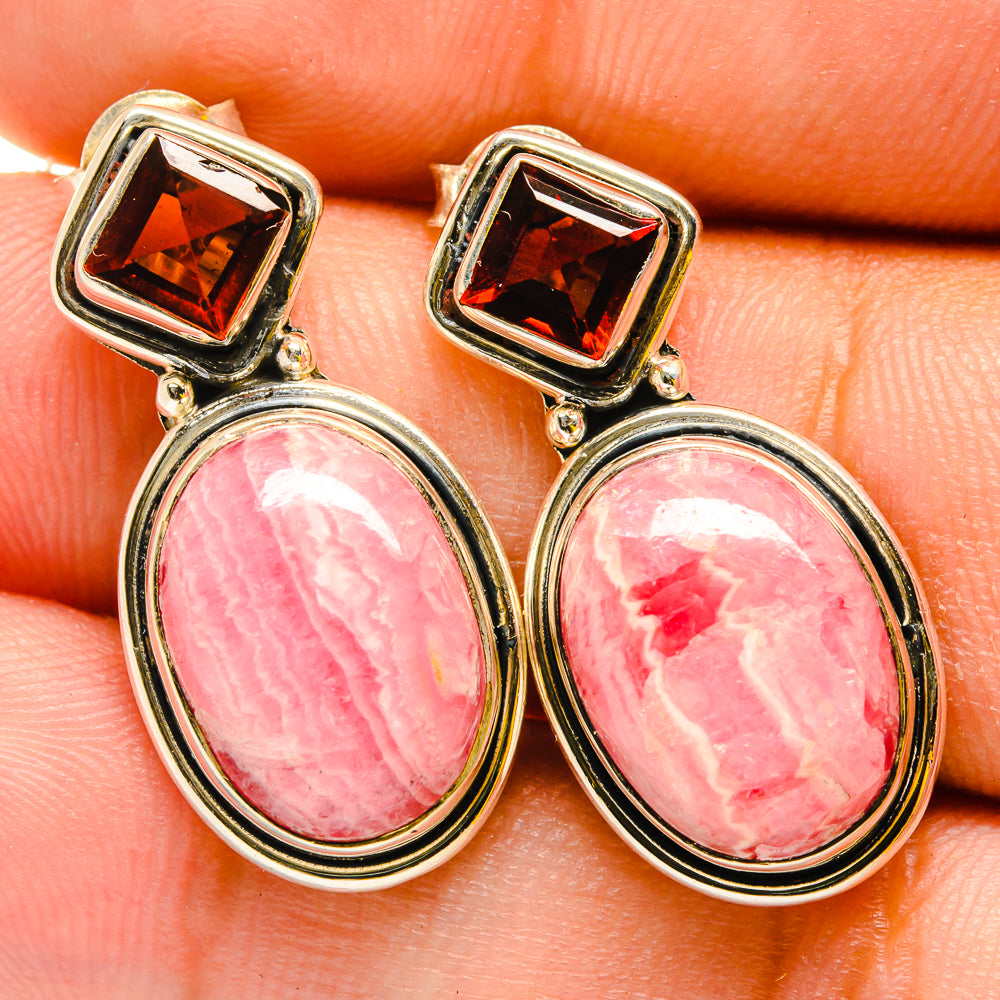Rhodochrosite Earrings handcrafted by Ana Silver Co - EARR420838
