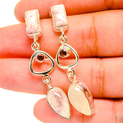 Rainbow Moonstone Earrings handcrafted by Ana Silver Co - EARR420839