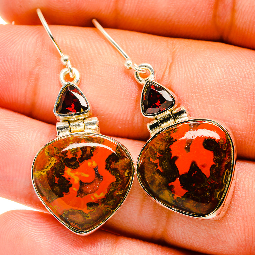 Red Jasper Earrings handcrafted by Ana Silver Co - EARR420844