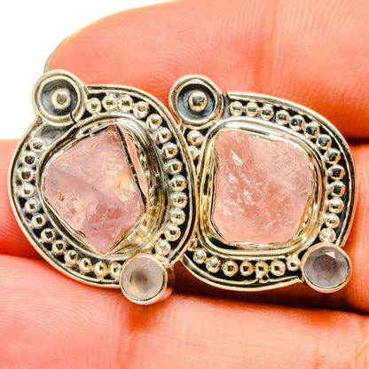 Rose Quartz Earrings handcrafted by Ana Silver Co - EARR420851