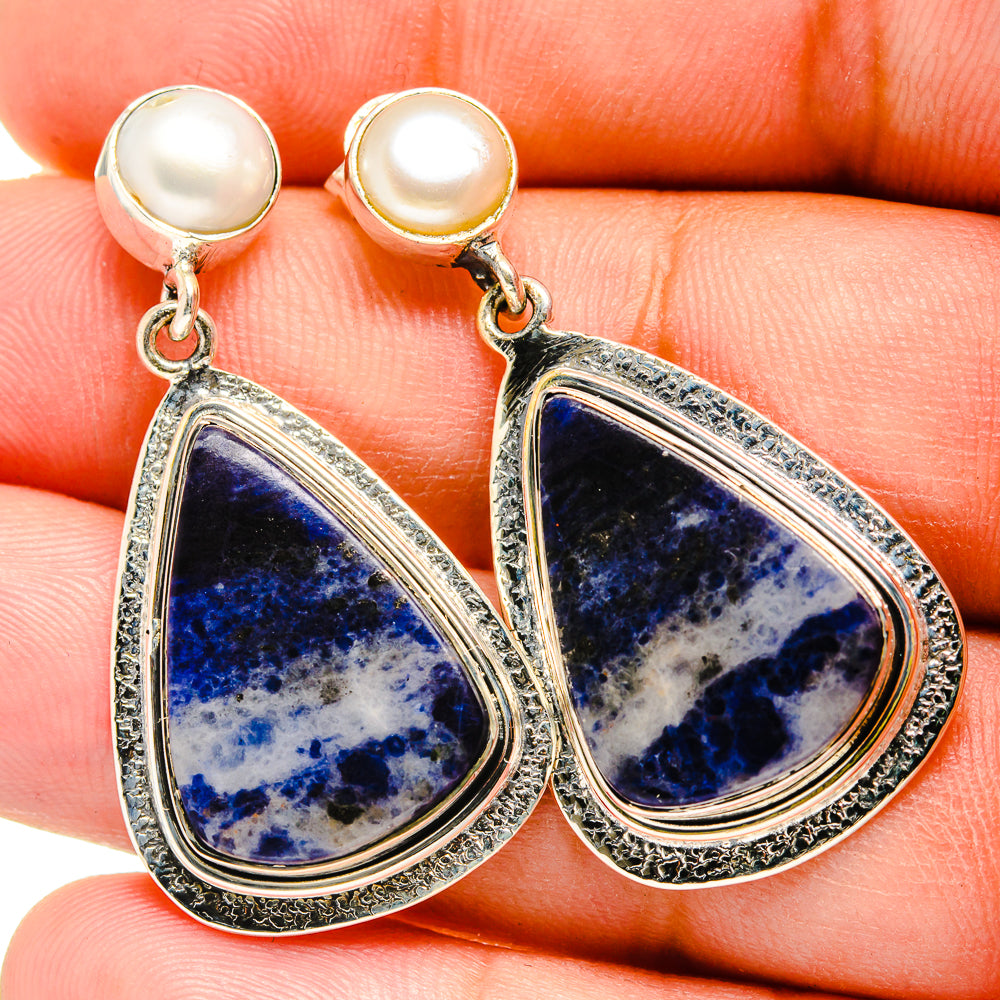 Sodalite Earrings handcrafted by Ana Silver Co - EARR420855