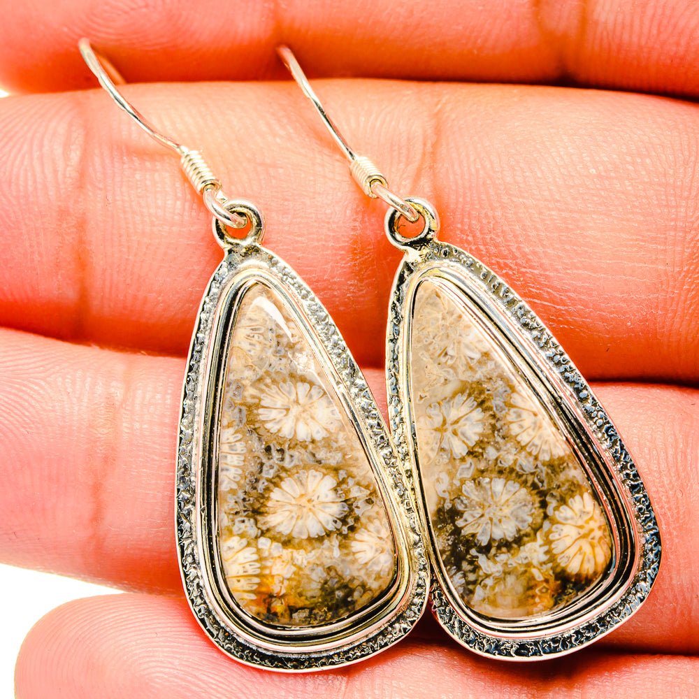 Fossil Coral Earrings handcrafted by Ana Silver Co - EARR420856