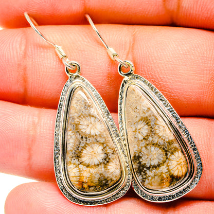 Fossil Coral Earrings handcrafted by Ana Silver Co - EARR420856