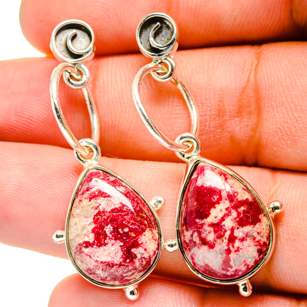 Thulite Earrings handcrafted by Ana Silver Co - EARR420861