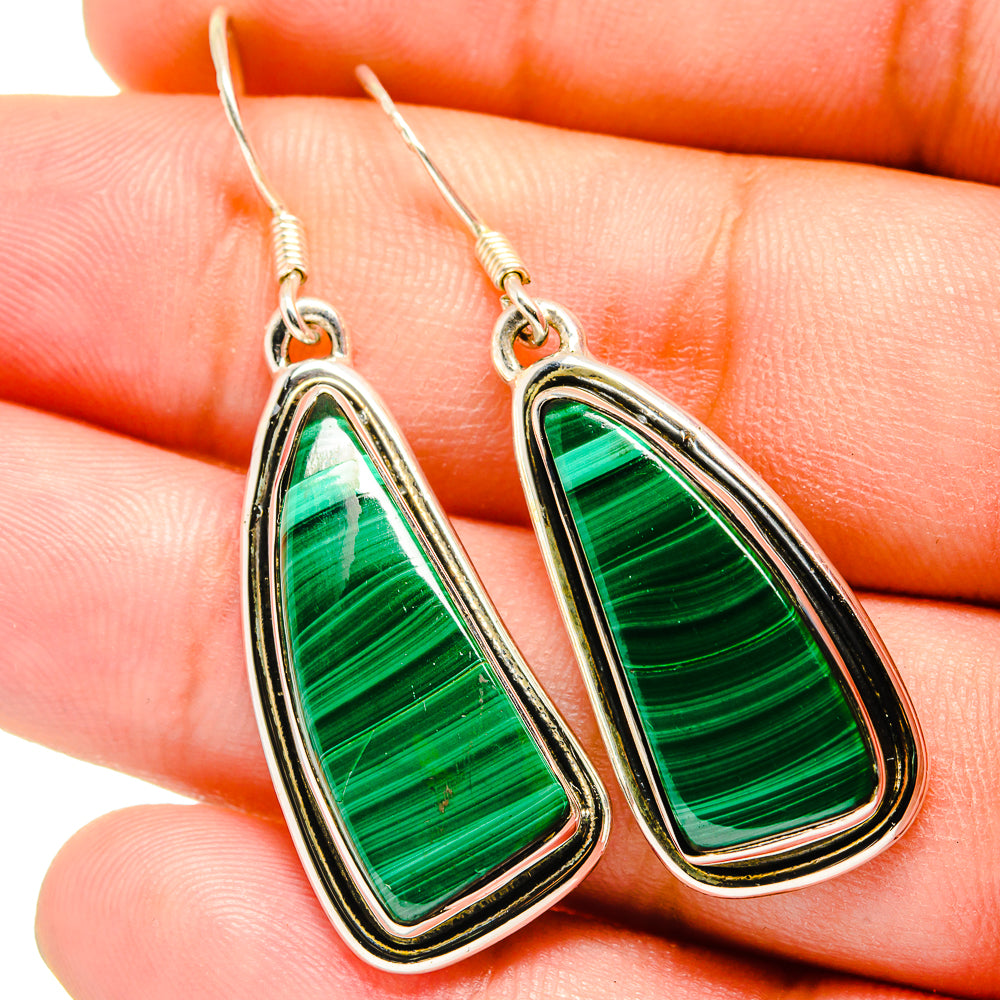 Malachite Earrings handcrafted by Ana Silver Co - EARR420863
