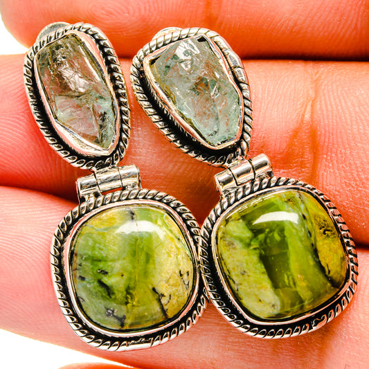 African Green Opal Earrings handcrafted by Ana Silver Co - EARR420876