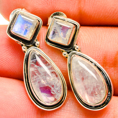 Rainbow Moonstone Earrings handcrafted by Ana Silver Co - EARR420890