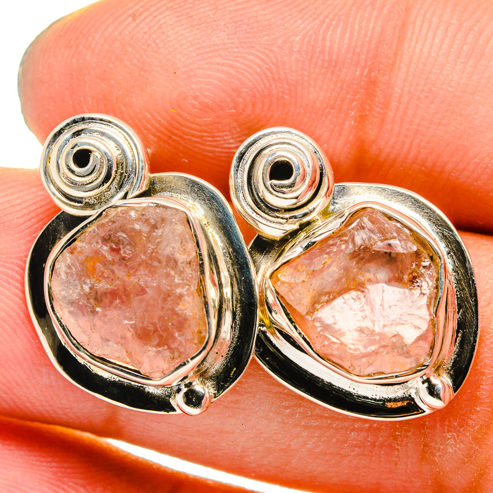 Rose Quartz Earrings handcrafted by Ana Silver Co - EARR420894