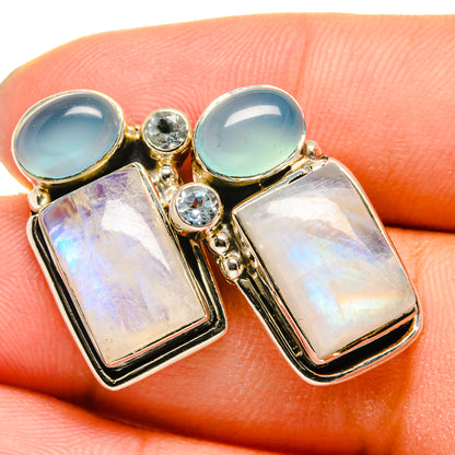 Rainbow Moonstone Earrings handcrafted by Ana Silver Co - EARR420902