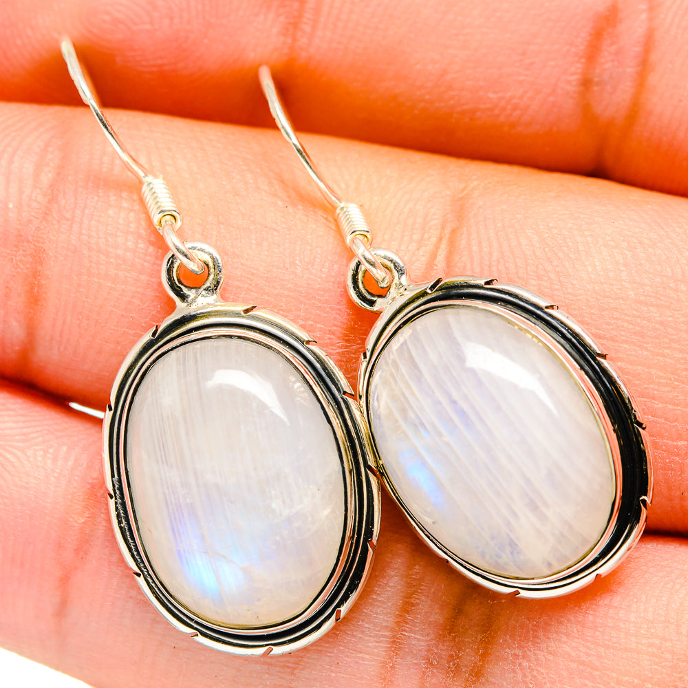Rainbow Moonstone Earrings handcrafted by Ana Silver Co - EARR420905