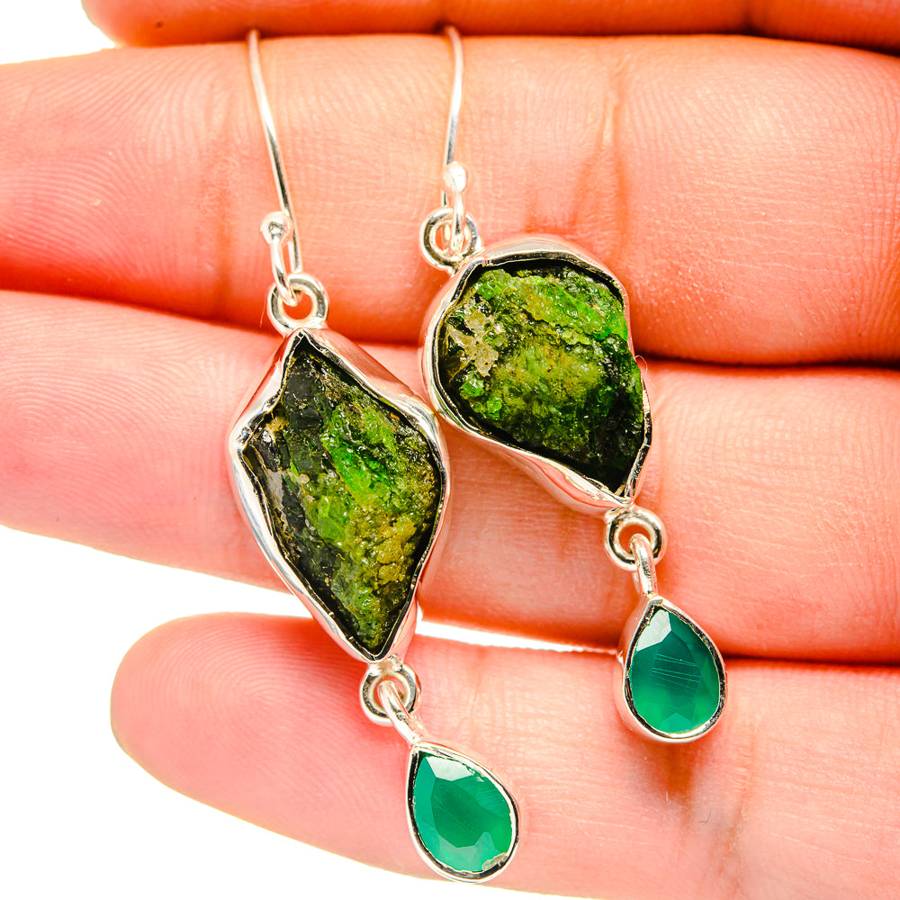 Chrome Diopside Earrings handcrafted by Ana Silver Co - EARR420908