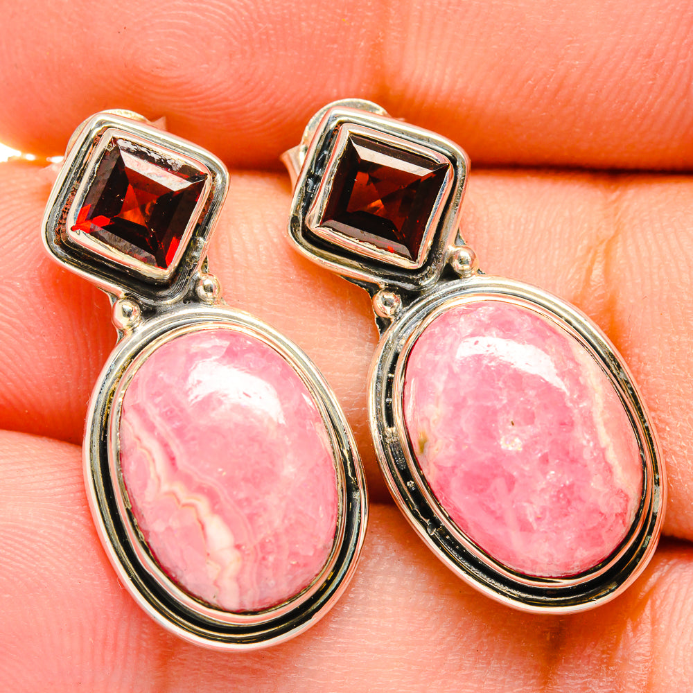 Rhodochrosite Earrings handcrafted by Ana Silver Co - EARR420912
