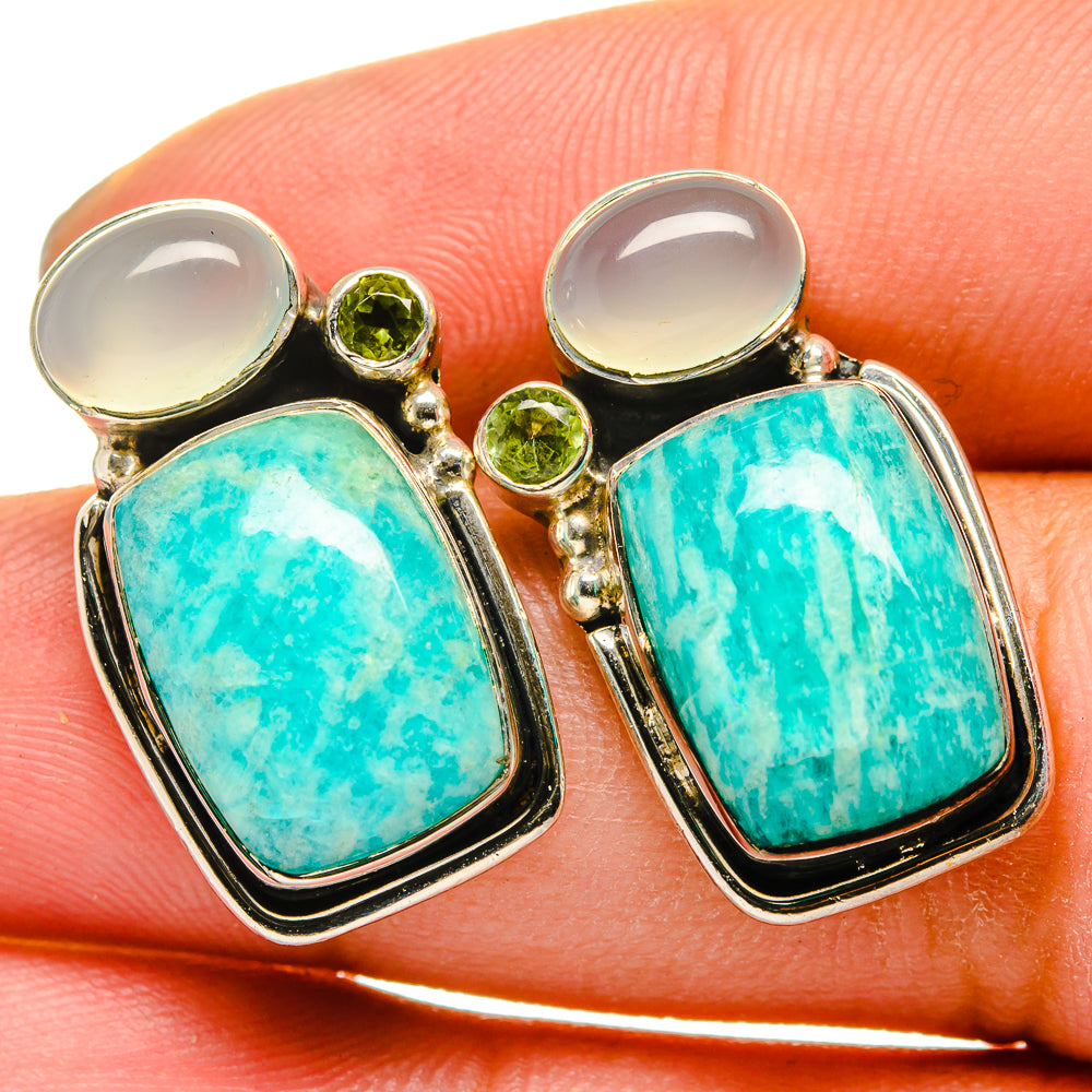 Amazonite Earrings handcrafted by Ana Silver Co - EARR420918