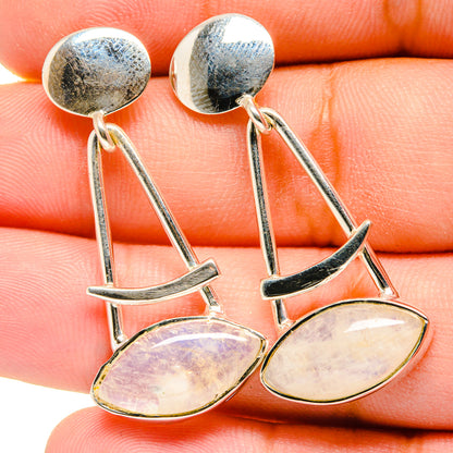 Rainbow Moonstone Earrings handcrafted by Ana Silver Co - EARR420922