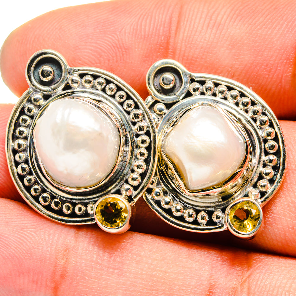 Cultured Pearl Earrings handcrafted by Ana Silver Co - EARR420923