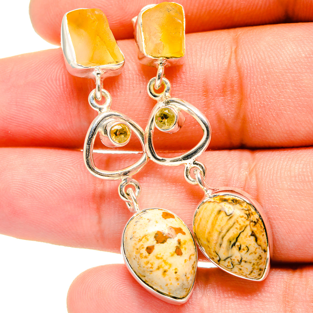 Picture Jasper Earrings handcrafted by Ana Silver Co - EARR420924