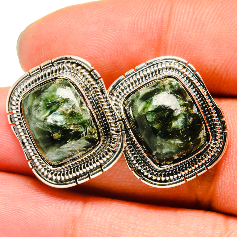 Seraphinite Earrings handcrafted by Ana Silver Co - EARR420926