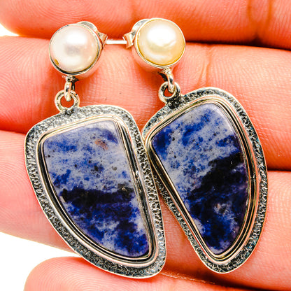 Sodalite Earrings handcrafted by Ana Silver Co - EARR420927