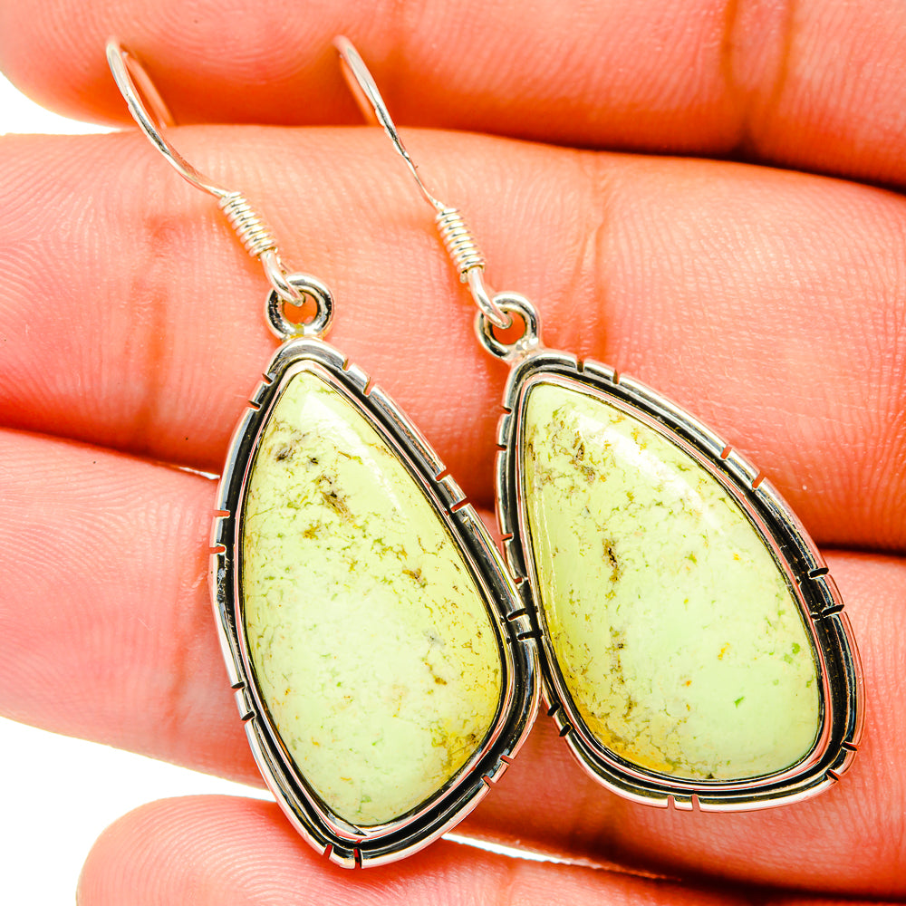 Lemon Chrysoprase Earrings handcrafted by Ana Silver Co - EARR420933