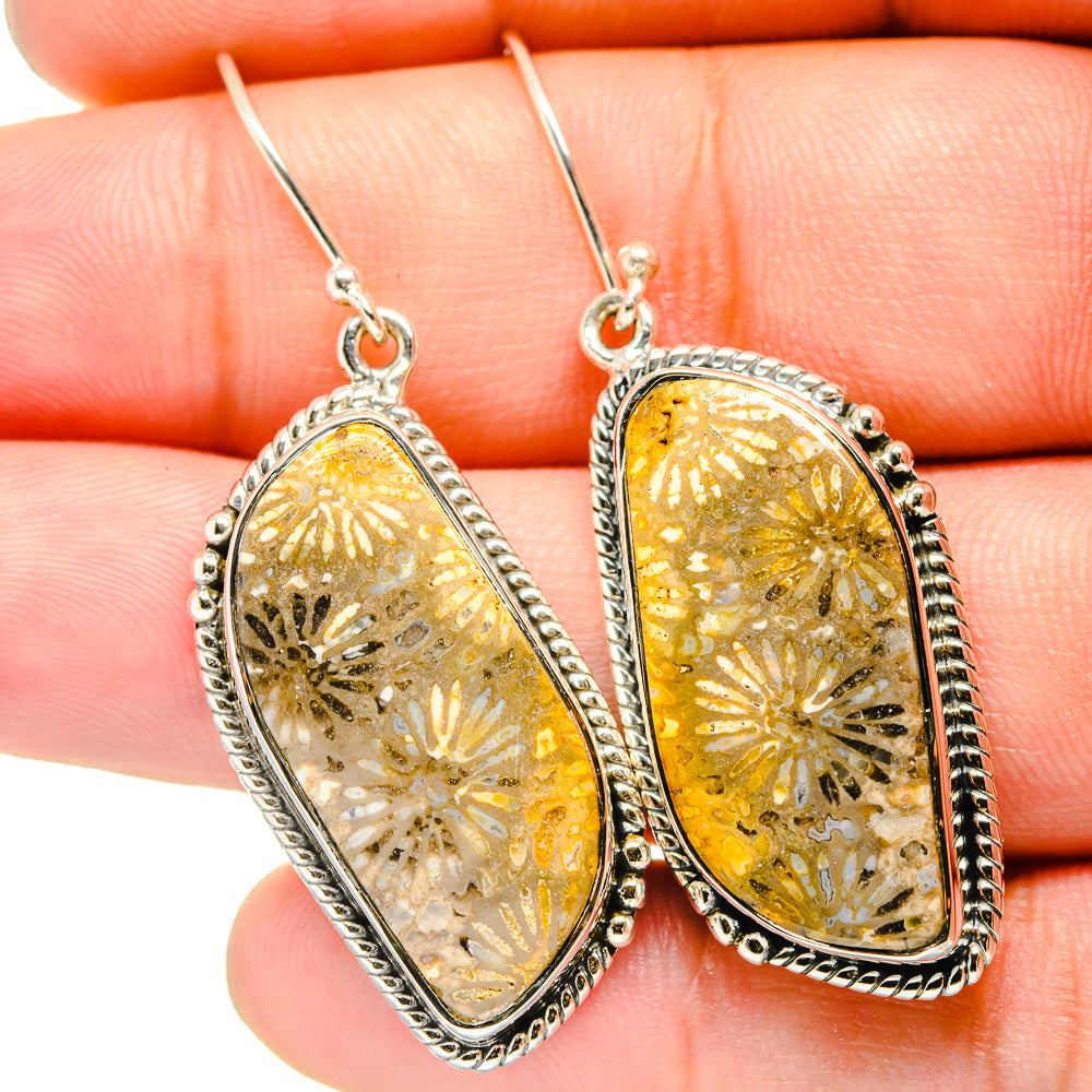 Fossil Coral Earrings handcrafted by Ana Silver Co - EARR420934