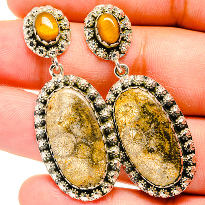 Fossil Coral Earrings handcrafted by Ana Silver Co - EARR420944
