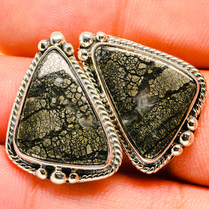 Pyrite Agate Earrings handcrafted by Ana Silver Co - EARR420952