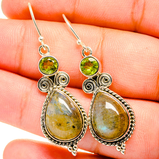 African Green Opal, Peridot Earrings handcrafted by Ana Silver Co - EARR420963