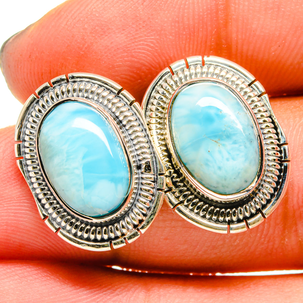Larimar Earrings handcrafted by Ana Silver Co - EARR420973