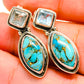 Blue Copper Composite Turquoise, Blue Topaz Earrings handcrafted by Ana Silver Co - EARR420977