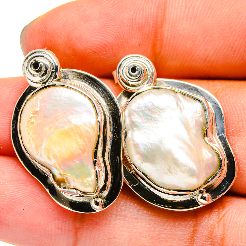 Mother Of Pearl Earrings handcrafted by Ana Silver Co - EARR420981